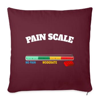 Blocs de construction de l’échelle de la douleur conception de l’humour - Coussin et housse de 45 x 45 cm - bordeaux - Devant