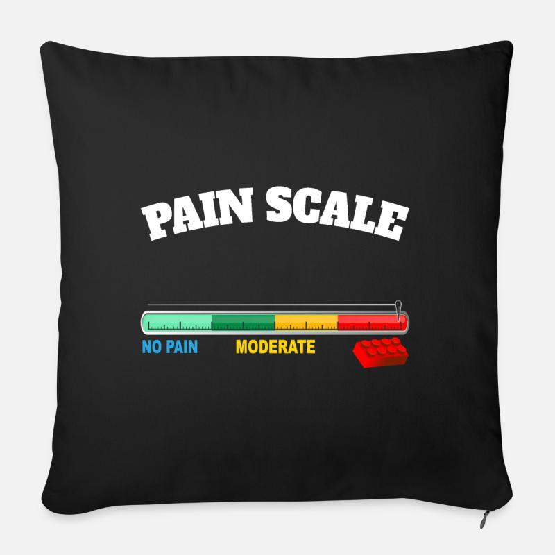 Building Blocks pain scale humor design - Sofakissen mit Füllung 45 x 45 cm - Schwarz