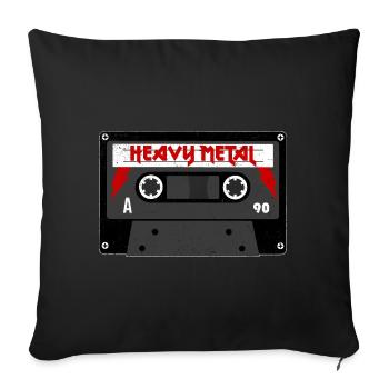 Heavy Metal Kassette - Oldschool - Sofakissen mit Füllung 45 x 45 cm - Schwarz - Vorne