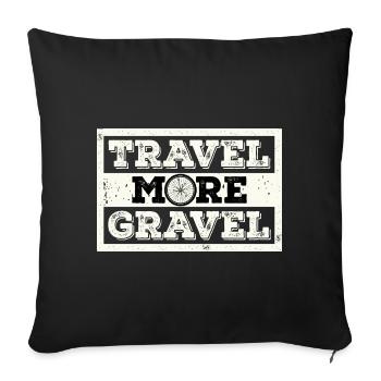 Voyagez plus de gravier - Coussin et housse de 45 x 45 cm - noir - Devant