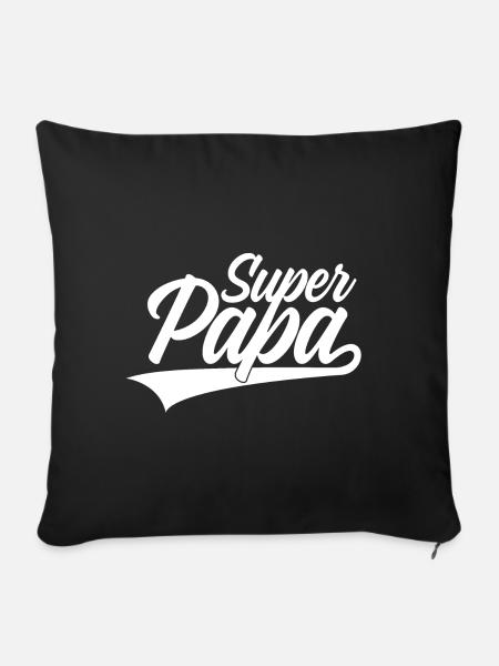 SUPER PAPA SUPERPAPA - Sofakissen mit Füllung 45 x 45 cm - Schwarz