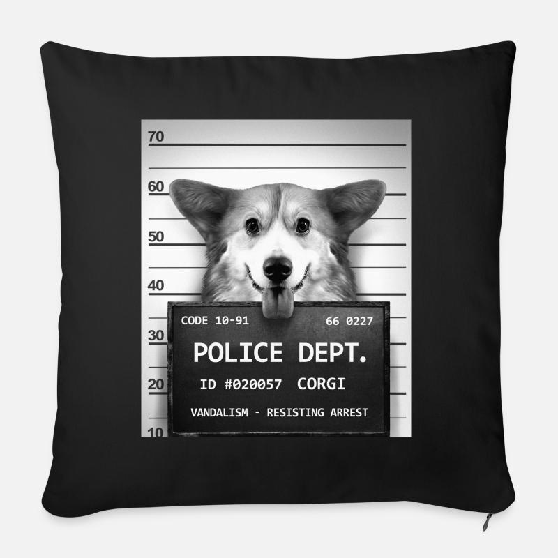corgi - Sofakissen mit Füllung 45 x 45 cm - Schwarz