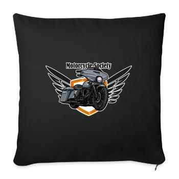 Chopper // Custom // Motorcycle - Sofa pillow with filling 45cm x 45cm - black - Front