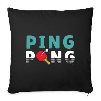 Ping Pong / Tischtennis Sport Design - Sofakissen mit Füllung 45 x 45 cm - Schwarz - Vorne