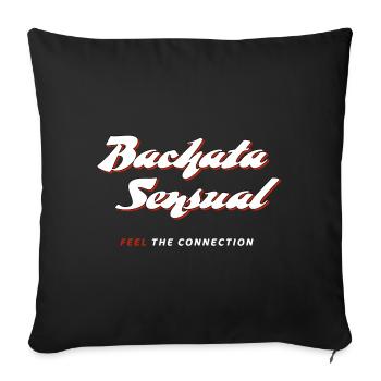 Bachata Sensual Feel the Connection white - Sofa pillow with filling 45cm x 45cm - black - Front