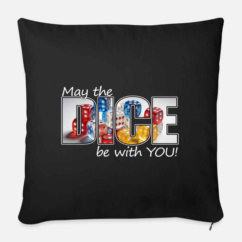 Jeux de société - Que les dés soient avec vous - Coussin et housse de 45 x 45 cm - noir