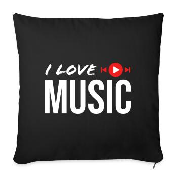 J’AIME LA MUSIQUE - Coussin et housse de 45 x 45 cm - noir - Devant