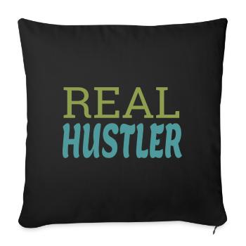 Vrai arnaqueur - Coussin et housse de 45 x 45 cm - noir - Devant