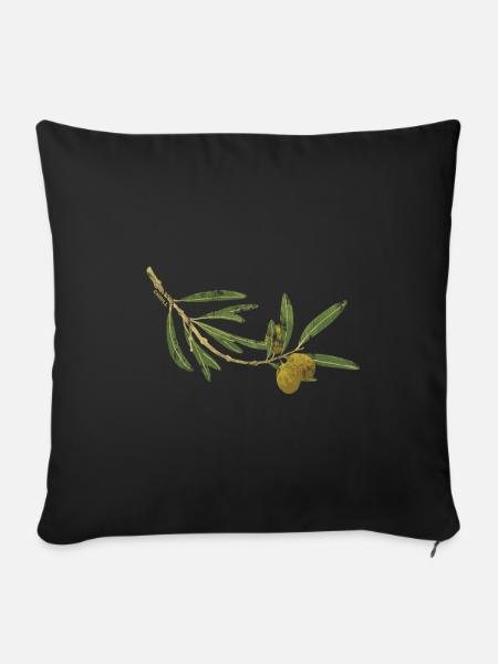 Ölzweig - Sofakissen mit Füllung 45 x 45 cm - Schwarz