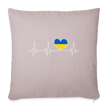Heart of Ukraine home love of proud Ukrainian flag - Sofa pillow with filling 45cm x 45cm - light taupe - Front