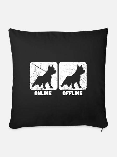 Cairn Terrier - Sofakissen mit Füllung 45 x 45 cm - Schwarz