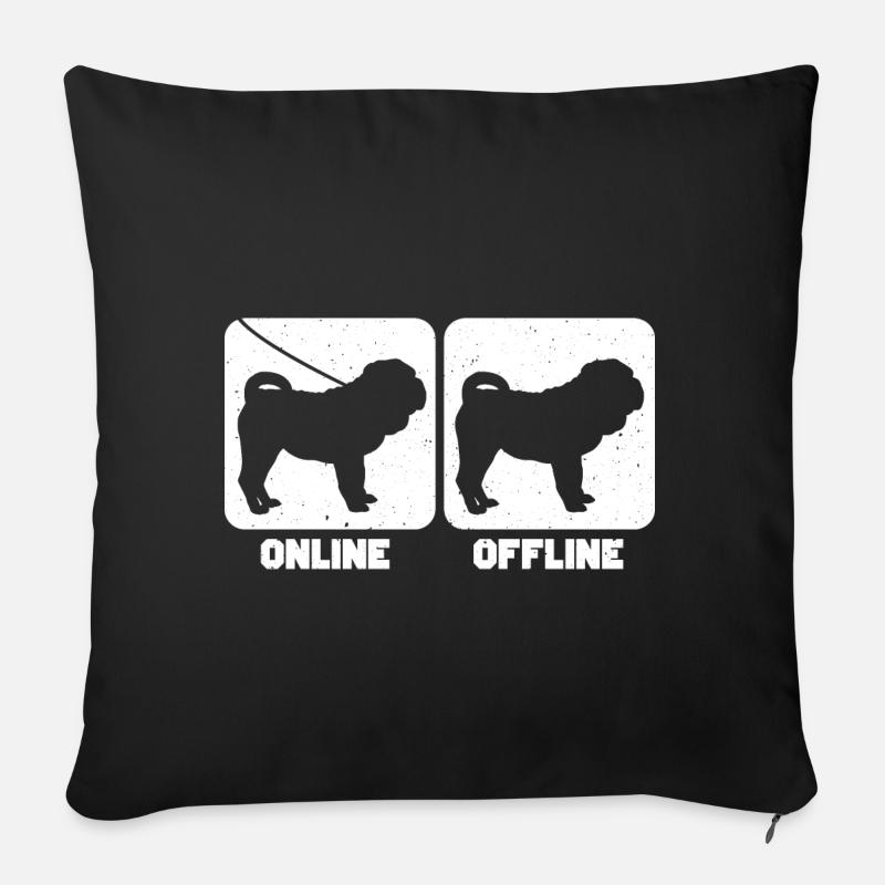 Shar Pei - Coussin et housse de 45 x 45 cm - noir