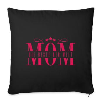 Mom the best in the world mom gift Mother's Day - Sofa pillow with filling 45cm x 45cm - black - Front