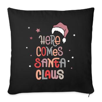 Santa Claus Weihnachtsmann - Sofakissen mit Füllung 45 x 45 cm - Schwarz - Vorne