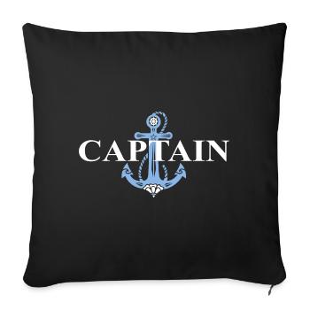 Ancre, Capitaine, Premier Lieutenant, Voile, Paire Assortie - Coussin et housse de 45 x 45 cm - noir - Devant