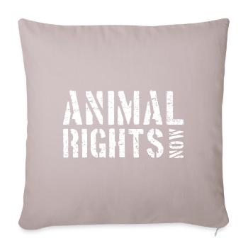 ANIMAL RIGHTS NOW - Sofa pillow with filling 45cm x 45cm - light taupe - Front