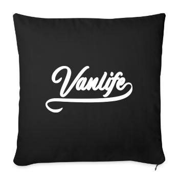 Van life - Sofa pillow with filling 45cm x 45cm - black - Front