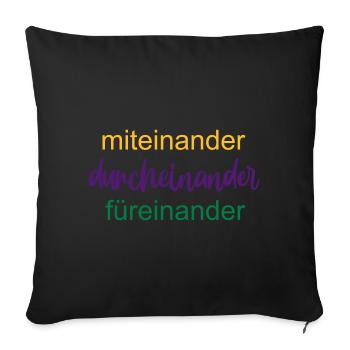 Familie Motto Zusammenhalt - Sofakissen mit Füllung 45 x 45 cm - Schwarz - Vorne