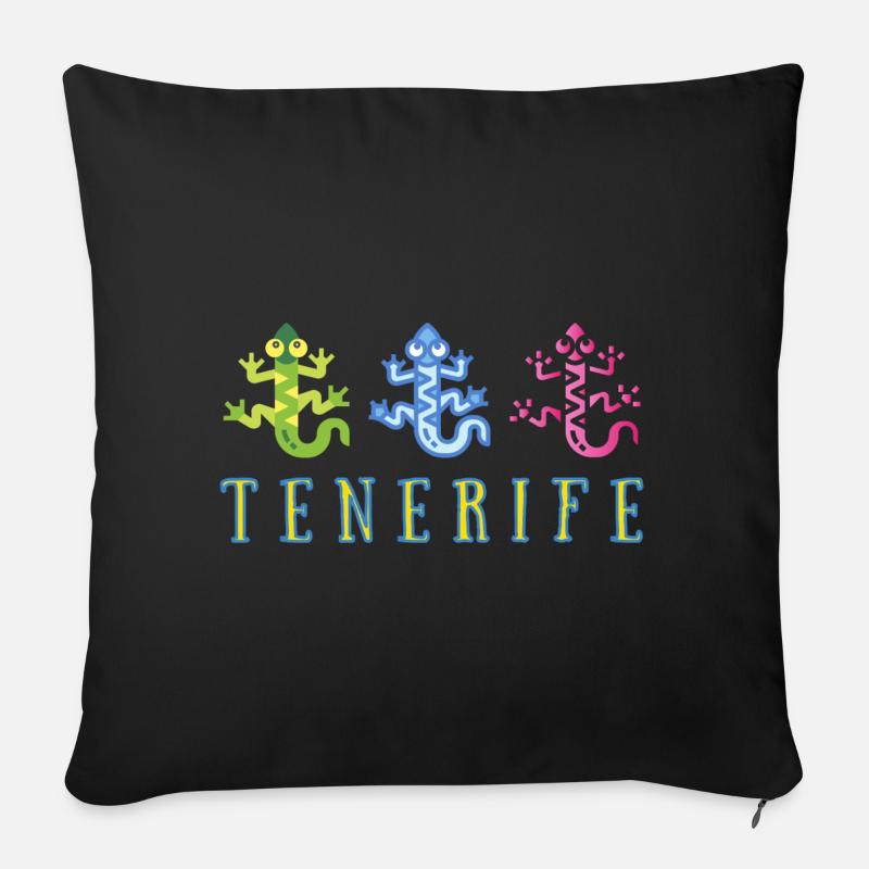 Ténérife - Gecko - Coussin et housse de 45 x 45 cm - noir