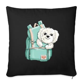 Maltese - Sofa pillow with filling 45cm x 45cm - black - Front