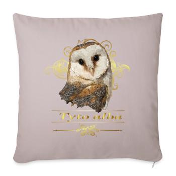 Bell owl - Sofa pillow with filling 45cm x 45cm - light taupe - Front