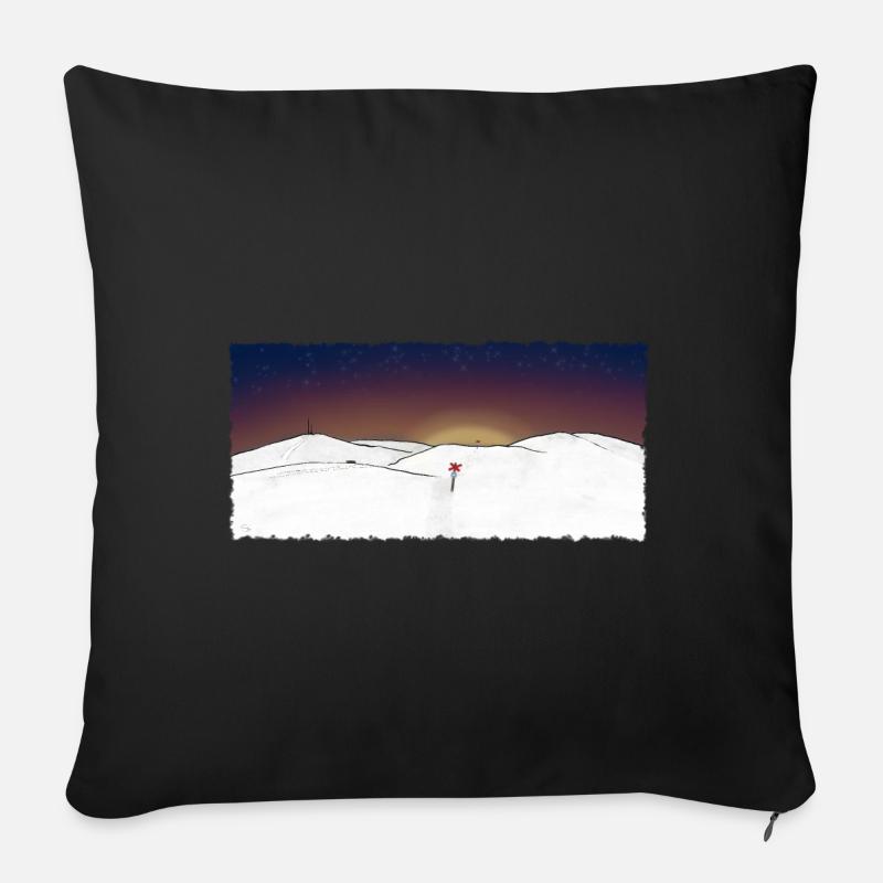 Montagne - Coussin et housse de 45 x 45 cm - noir