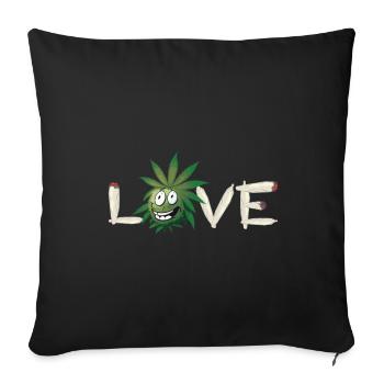 Love Weed - Sofakissen mit Füllung 45 x 45 cm - Schwarz - Vorne