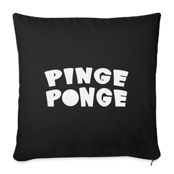 Tischtennis Pinge Ponge Tischtennisspieler - Sofakissen mit Füllung 45 x 45 cm - Schwarz - Vorne