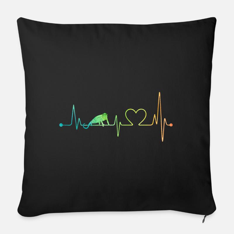 Battito cardiaco camaleonte - Cuscino da divano 45 x 45 cm con riempimento - nero