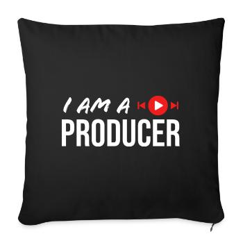 I AM A PRODUCER / Produzent - Sofa pillow with filling 45cm x 45cm - black - Front