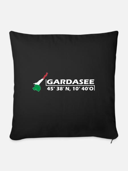 Gardasee, Garda - Sofakissen mit Füllung 45 x 45 cm - Schwarz
