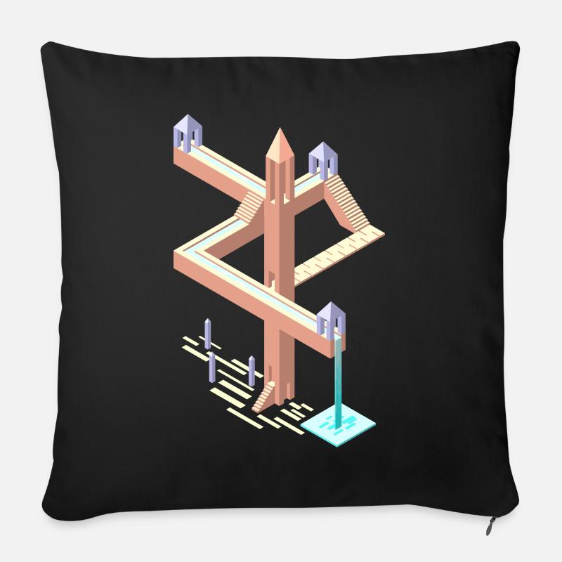 Monument Valley Tribut - Sofakissen mit Füllung 45 x 45 cm - Schwarz