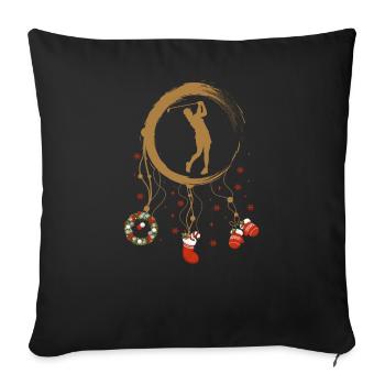 Golferin Weihnachten Weihnachtstraumfänger - Sofakissen mit Füllung 45 x 45 cm - Schwarz - Vorne