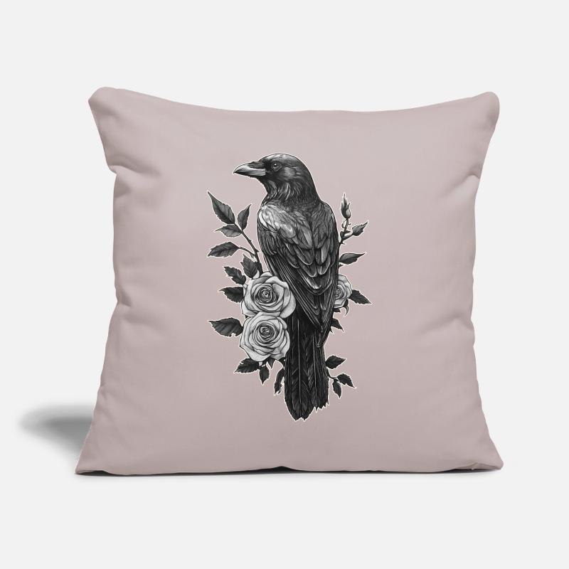 Corbeau Coussin et housse de 45 x 45 cm