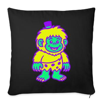 Guy with a hat - Sofa pillow with filling 45cm x 45cm - black - Front