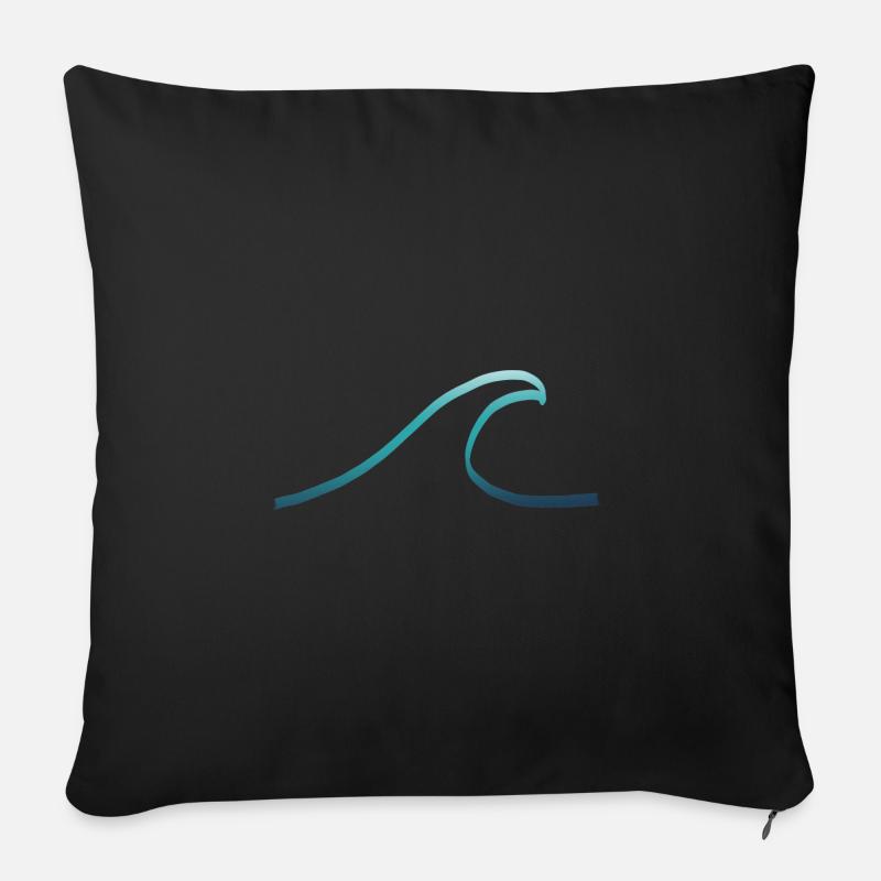 Turquoise wave - Sofakissen mit Füllung 45 x 45 cm - Schwarz