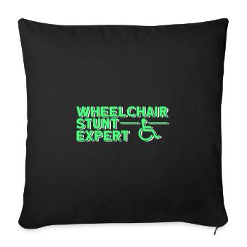 Wheelchair wheelchair users - Sofa pillow with filling 45cm x 45cm - black - Front