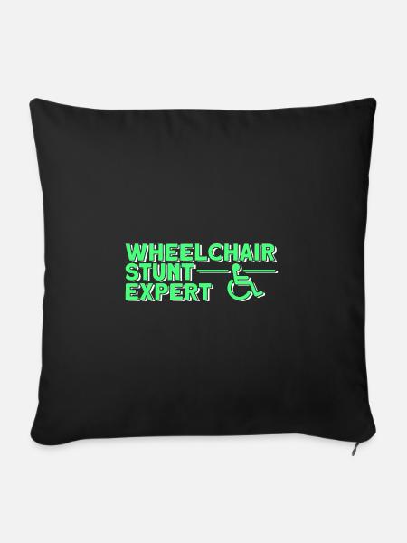 Rollstuhl Rollstuhlfahrer - Sofakissen mit Füllung 45 x 45 cm - Schwarz