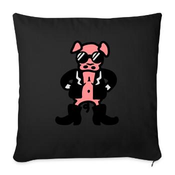 Truie frais - Coussin et housse de 45 x 45 cm - noir - Devant