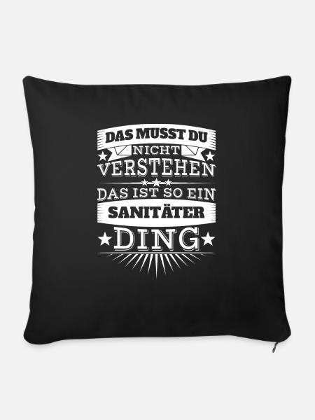 Sanitäter - Sofakissen mit Füllung 45 x 45 cm - Schwarz