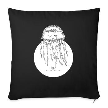 Jellyfish the transparent rulers of the sea - Sofa pillow with filling 45cm x 45cm - black - Front