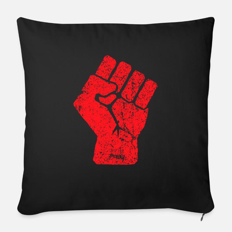 Erhöhte Faust Symbol - Sofakissen mit Füllung 45 x 45 cm - Schwarz
