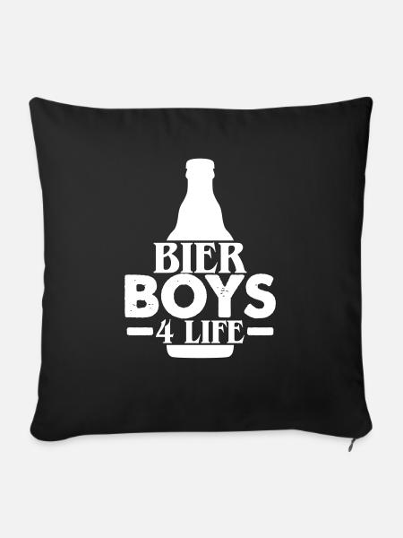 Bier Boys 4 Life - Sofakissen mit Füllung 45 x 45 cm - Schwarz