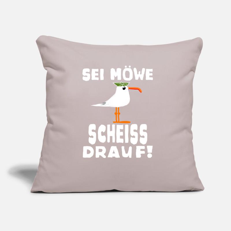 Sei Möwe Scheiss drauf Spruch oder Geschenkidee Sofakissen mit Füllung 45 x 45 cm