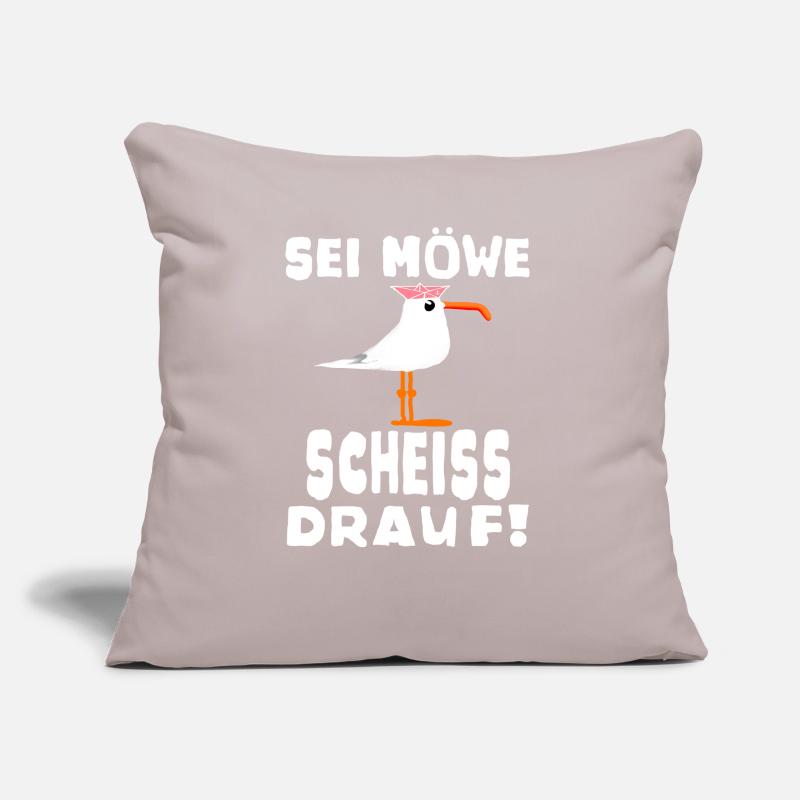 Sei Möwe Scheiss drauf Spruch oder Geschenkidee Sofakissen mit Füllung 45 x 45 cm