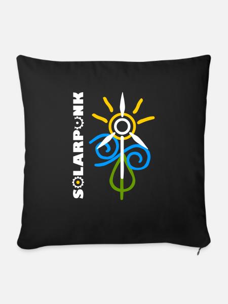 Solarpunk - Sofakissen mit Füllung 45 x 45 cm - Schwarz
