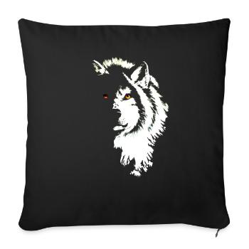 Wolf black & white - Sofakissen mit Füllung 45 x 45 cm - Schwarz - Vorne