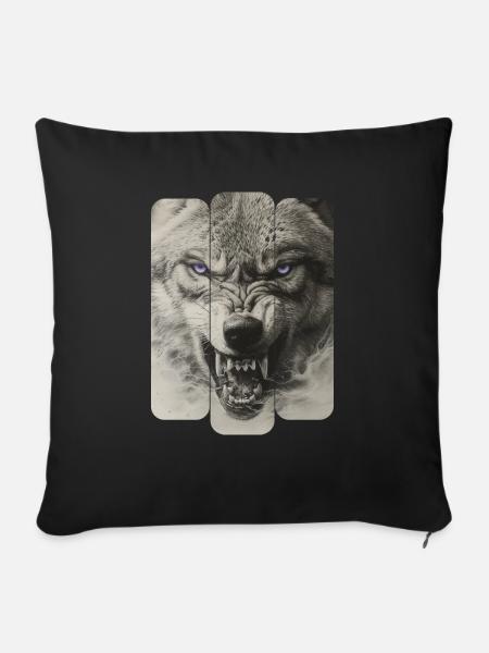 Großer böser Wolf - Sofakissen mit Füllung 45 x 45 cm - Schwarz