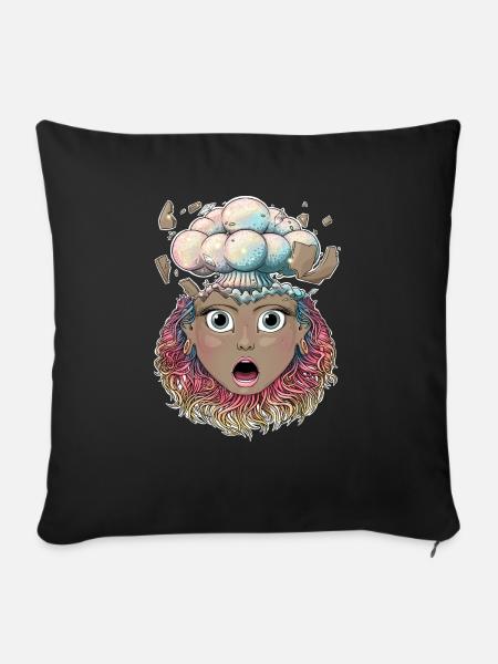 Reva Prisma explodierendes Kopfgesicht - Sofakissen mit Füllung 45 x 45 cm - Schwarz