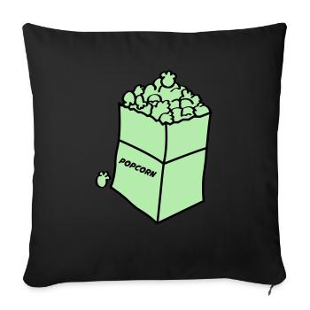 Maïs soufflé 2 - Coussin et housse de 45 x 45 cm - noir - Devant